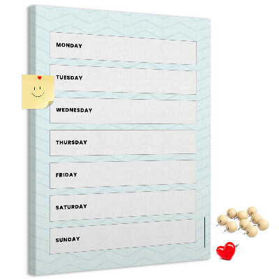 Pinnwand mit geometrischem Wochenplaner