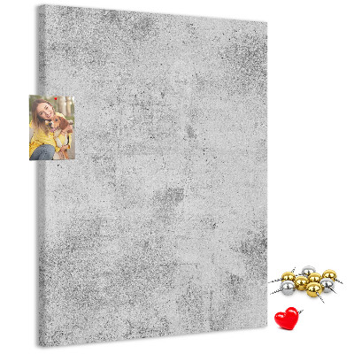 Pinnwand in minimalistischem Grau mit Betonstruktur