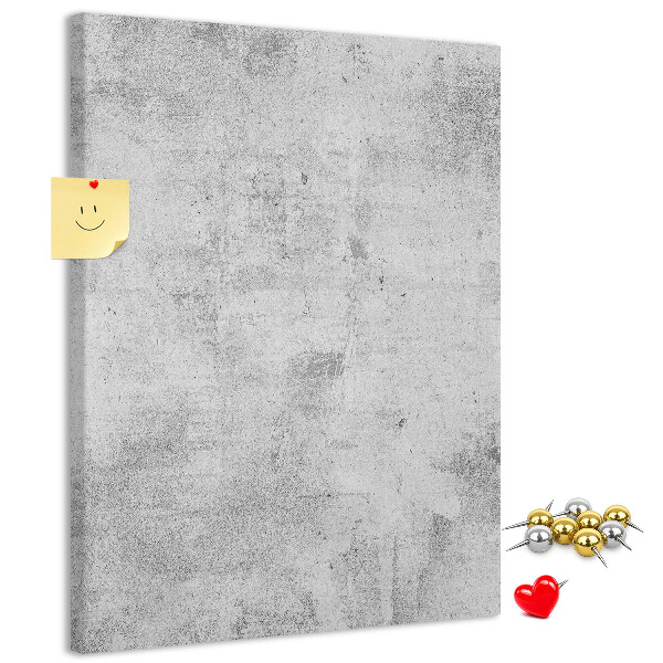 Pinnwand in minimalistischem Grau mit Betonstruktur