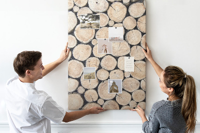 Kork-Pinnwand mit Motiv Holzplanken in natürlicher Anordnung