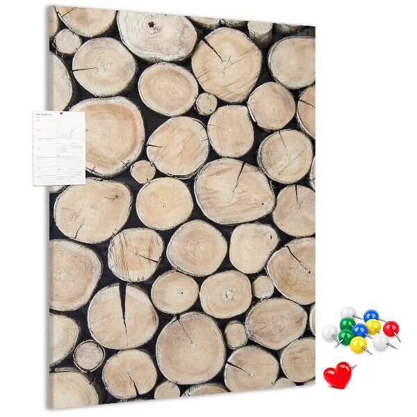 Kork-Pinnwand mit Motiv Holzplanken in natürlicher Anordnung