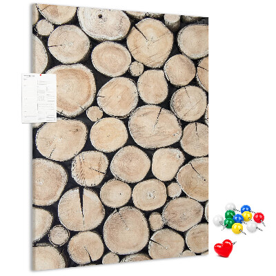 Kork-Pinnwand mit Motiv Holzplanken in natürlicher Anordnung