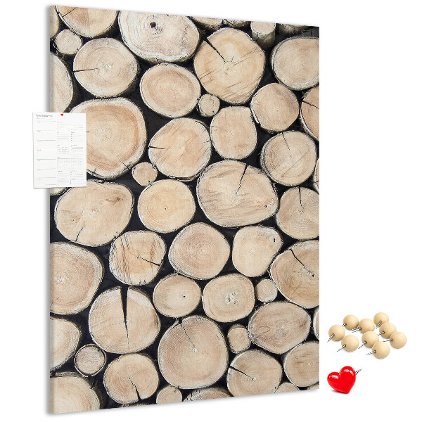 Kork-Pinnwand mit Motiv Holzplanken in natürlicher Anordnung