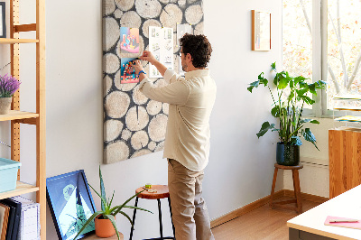 Kork-Pinnwand mit Motiv Holzplanken in natürlicher Anordnung