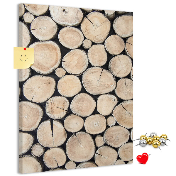 Kork-Pinnwand mit Motiv Holzplanken in natürlicher Anordnung