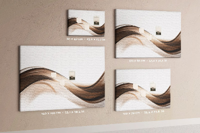 Bild mit Korkrückwand Wellen in Braun- und Beigetönen