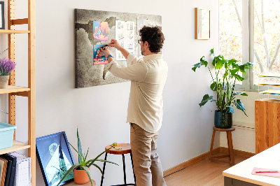 Korkbild Weltkarte mit Darstellung einer altmodischen Weltkarte im Hintergrund