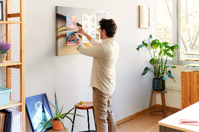 Korkbild goldene Wellen auf neutralem Hintergrund