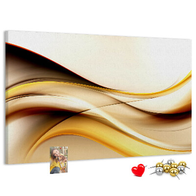 Korkbild goldene Wellen auf neutralem Hintergrund