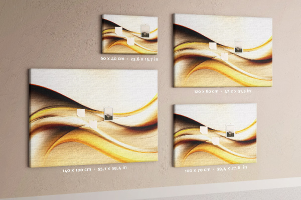 Korkbild goldene Wellen auf neutralem Hintergrund