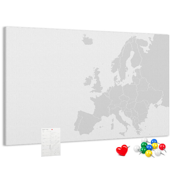 Korktafel Karte von Europa zur Markierung von Standorten
