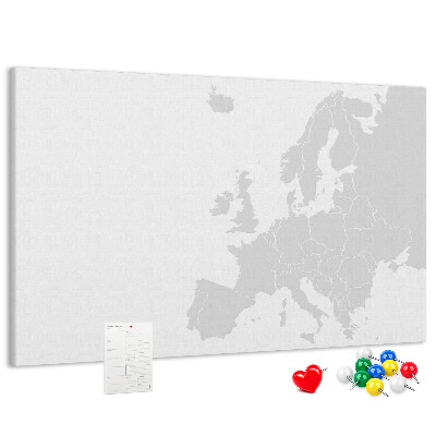 Korktafel Karte von Europa zur Markierung von Standorten