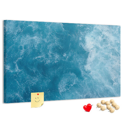Kork-Pinnwand mit Motiv Das tiefe Blau der Meereswellen und des Schaums