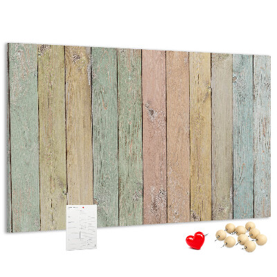 Kork-Pinnwand pastellfarbene Tafeln im rustikalen Stil