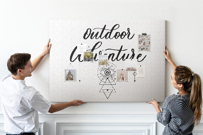 Bilder mit Korkrückwand mit Outdoor-Abenteuer-Symbolen
