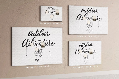 Bilder mit Korkrückwand mit Outdoor-Abenteuer-Symbolen