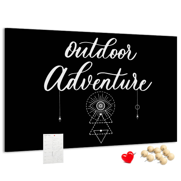 Korkbild Outdoor-Abenteuer mit Symbolen