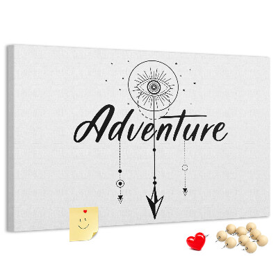 Bilder mit Korkrückwand das Motiv mit Augen und Pfeilsymbol