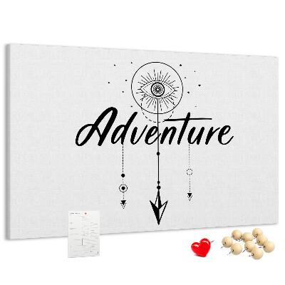 Bilder mit Korkrückwand das Motiv mit Augen und Pfeilsymbol
