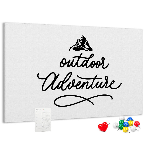 Bild mit Korkrückwand Motiv Outdoor-Abenteuer mit Bergen