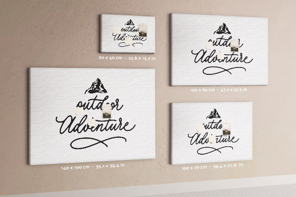 Bild mit Korkrückwand Motiv Outdoor-Abenteuer mit Bergen