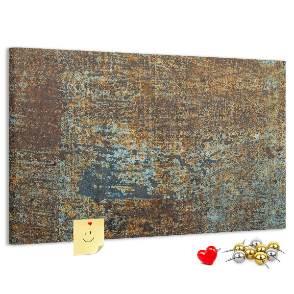 Bilder mit Korkrückwand rostige Oberfläche mit blauen Akzenten