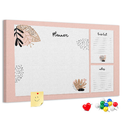 Bilder mit Korkrückwand stilvoller Planer mit floralen Akzenten