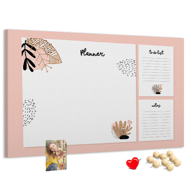 Bilder mit Korkrückwand stilvoller Planer mit floralen Akzenten