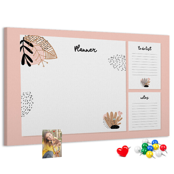 Bilder mit Korkrückwand stilvoller Planer mit floralen Akzenten