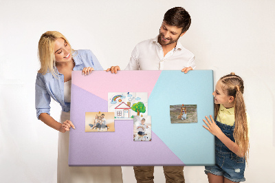 Korktafel mit geometrischem Pastellformen-Motiv