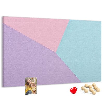 Korktafel mit geometrischem Pastellformen-Motiv