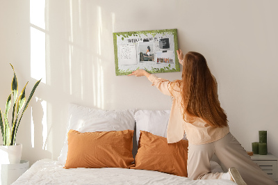 Kork-Pinnwand mit Speiseplan-Design von Green Leaf