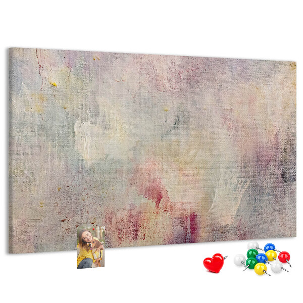 Korktafel mit zarten Pastellfarben auf dem Hintergrund