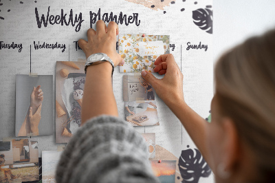 Wochenplaner aus Kork mit Tropical Leaf Motiv