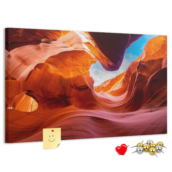 Korktafel mit Motiv Rote Felsen und blauer Himmel