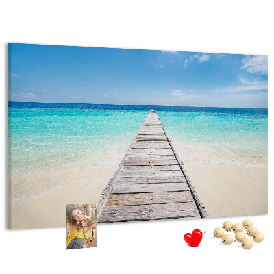 Korkbild ein ruhiger Pier in einem tropischen Paradies