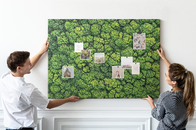 Wandbild mit Korkrückwand grüner Wald mit dichter Vegetation