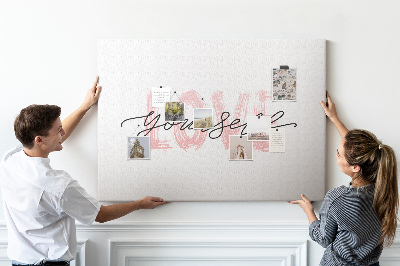 Bilder mit Korkrückwand Motiv Selbstliebe in Pastellfarben