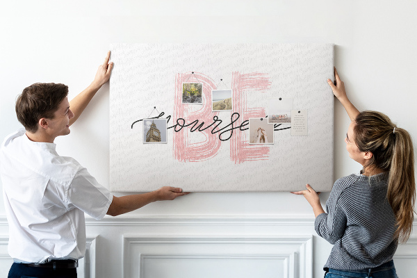Kork-Pinnwand für kreative Gestaltung und Kunst