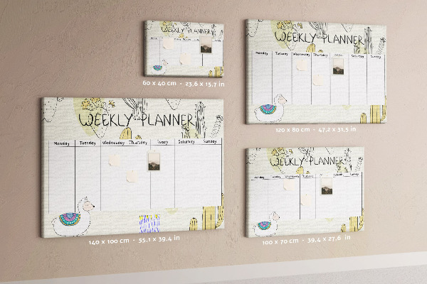 Bilder mit Korkrückwand Kakteen und Tiere im minimalistischen Stil