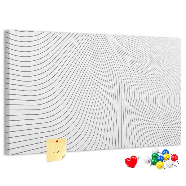 Korkbild mit wellenförmigen Linien im minimalistischen Stil