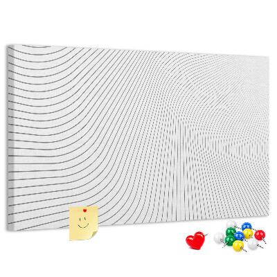 Korkbild mit wellenförmigen Linien im minimalistischen Stil