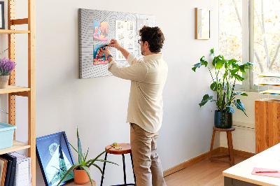 Korkbild mit wellenförmigen Linien im minimalistischen Stil