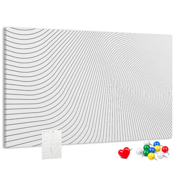 Korkbild mit wellenförmigen Linien im minimalistischen Stil