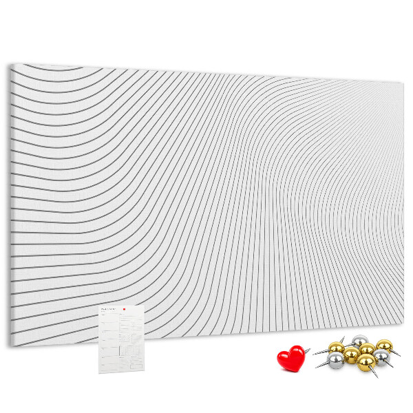Korkbild mit wellenförmigen Linien im minimalistischen Stil