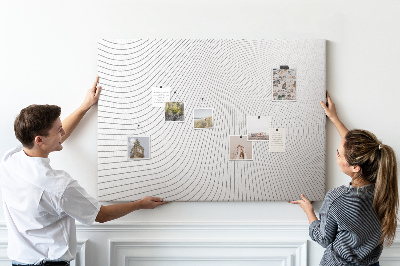Korkbild mit wellenförmigen Linien im minimalistischen Stil