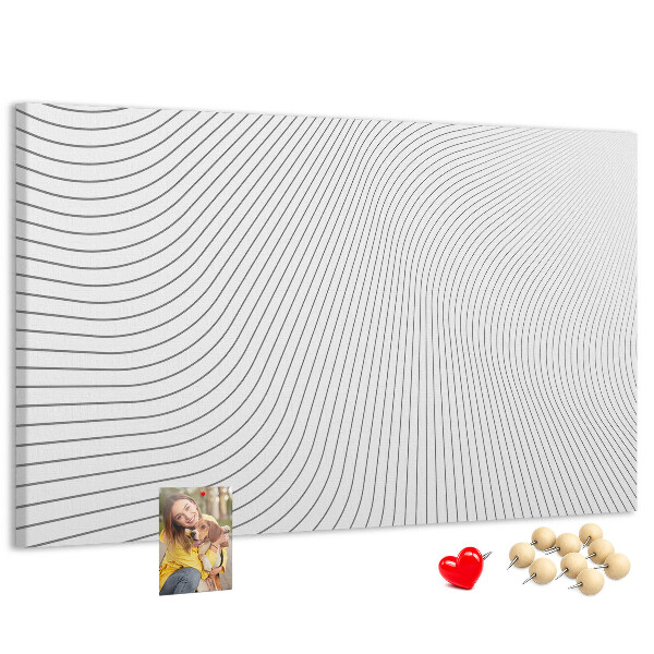 Korkbild mit wellenförmigen Linien im minimalistischen Stil