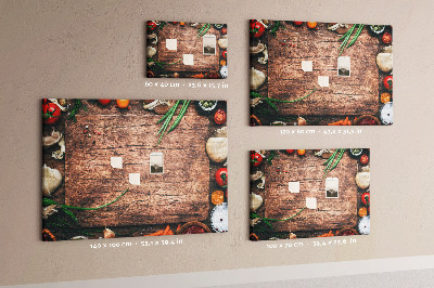 Korkbild natürliche Zutaten auf Holzgrund