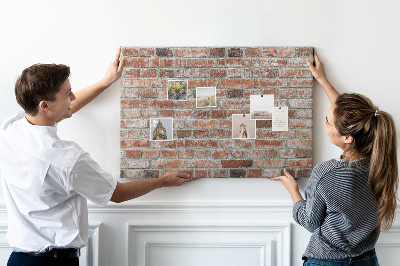 Bild mit Korkrückwand Ziegelwandmotiv mit natürlicher Oberfläche