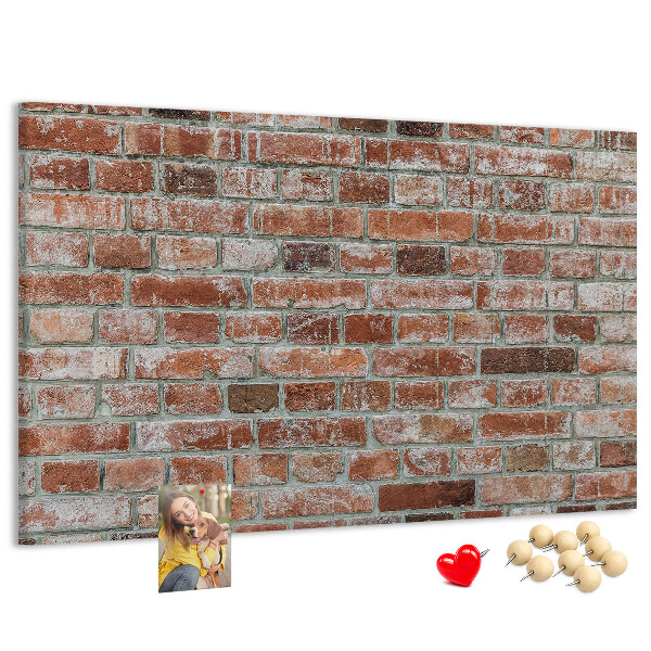 Bild mit Korkrückwand Ziegelwandmotiv mit natürlicher Oberfläche